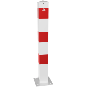 Barrier posts | Steel tube 100 x 100 x 3 mm | stationary, to be fixed by plugs | hot-dip galvanized | without eyelet